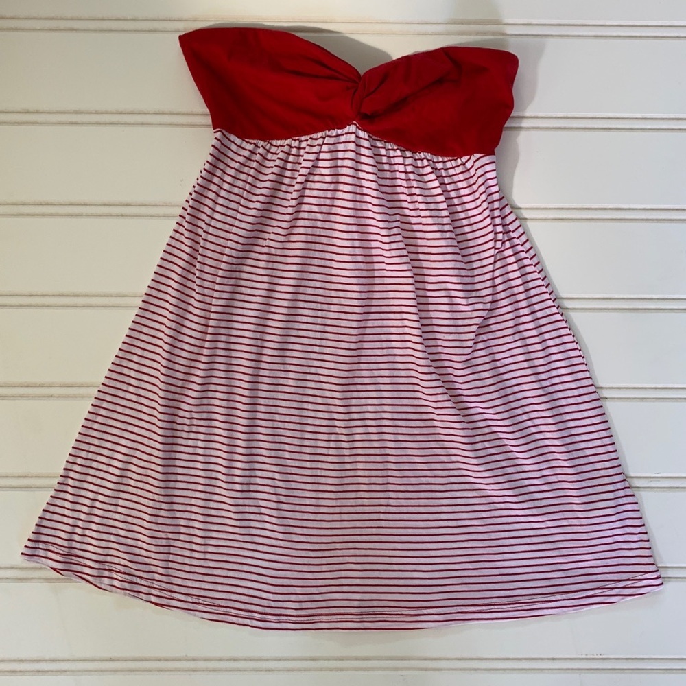 Ralph Lauren Red and Pink Striped Swim Coverup